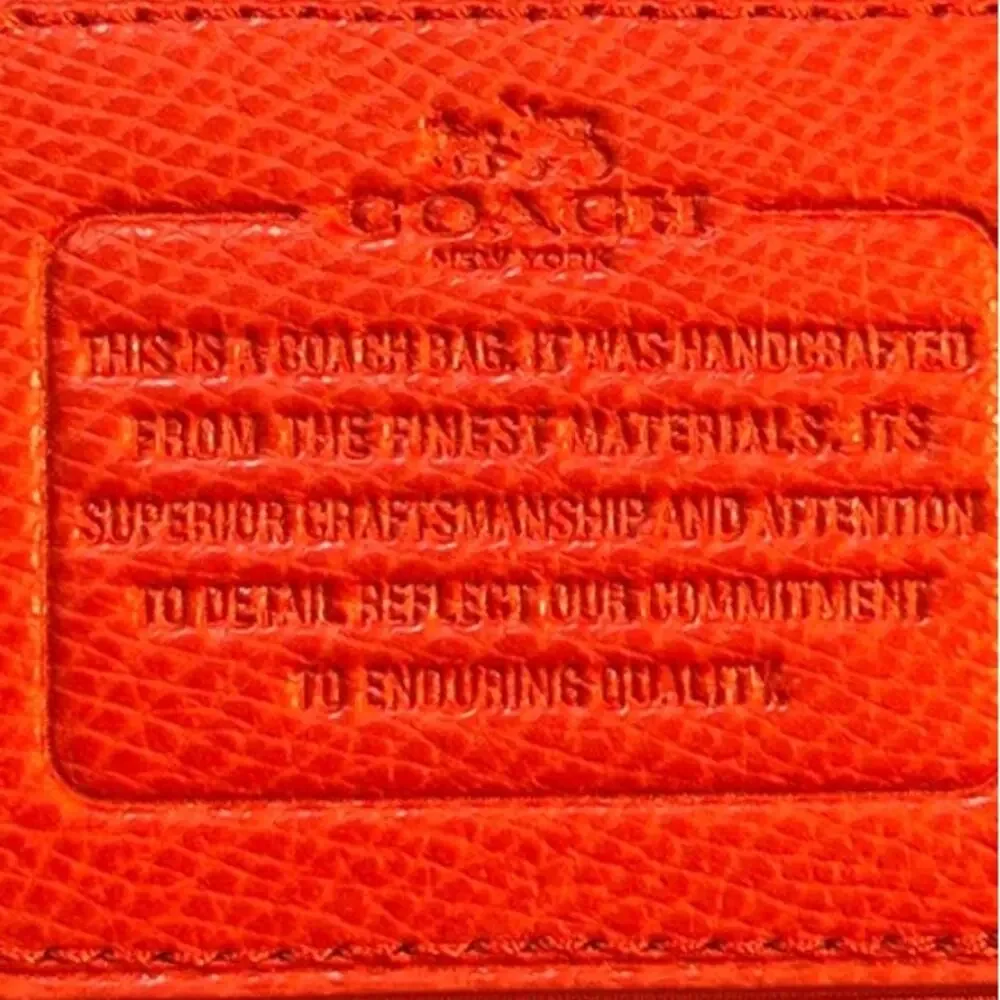 Coach Cora Dome Satchel Crossbody Bag Orange Red Saffiano Leather EUC